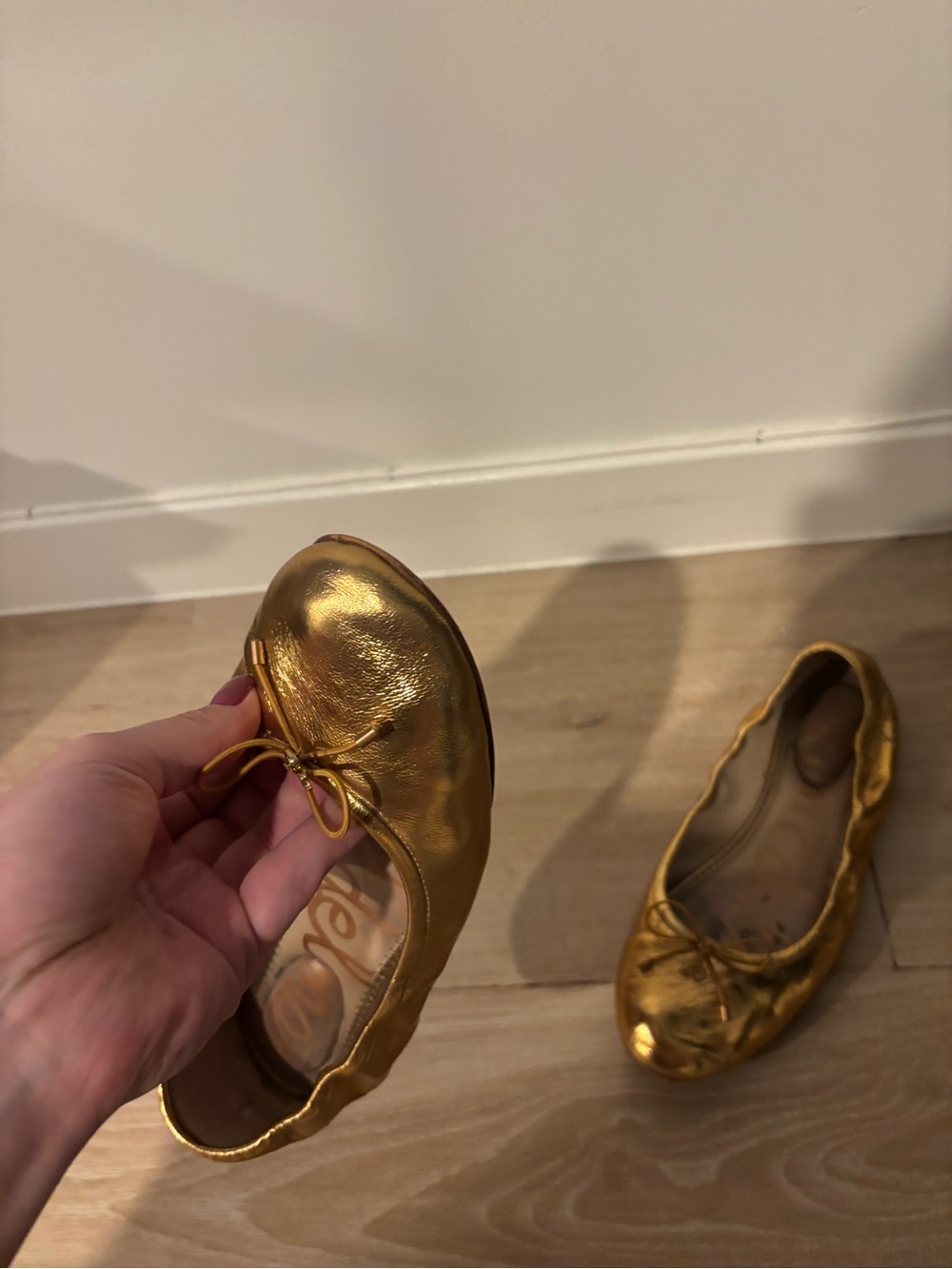 Sam Edelman Metallic Gold Ballet Flats - Picture 4 of 8